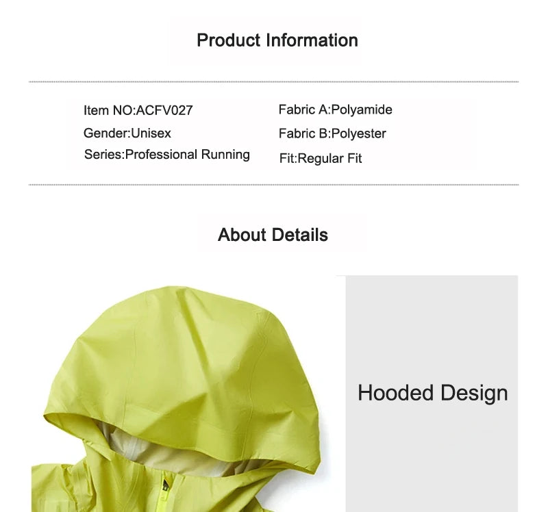 Li-Ning Men Women Professional Running Hooded Jacket Water Resistant Outdoor Mountain Wear LiNing Trail Run Windbreaker ACFV027