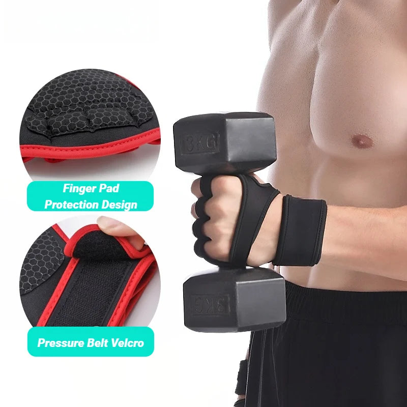 Half Finger Training Sport Gloves For Men Women Workout Fitness Body Building Weightlifting Gym Hand Wrist Protector Dumbbells