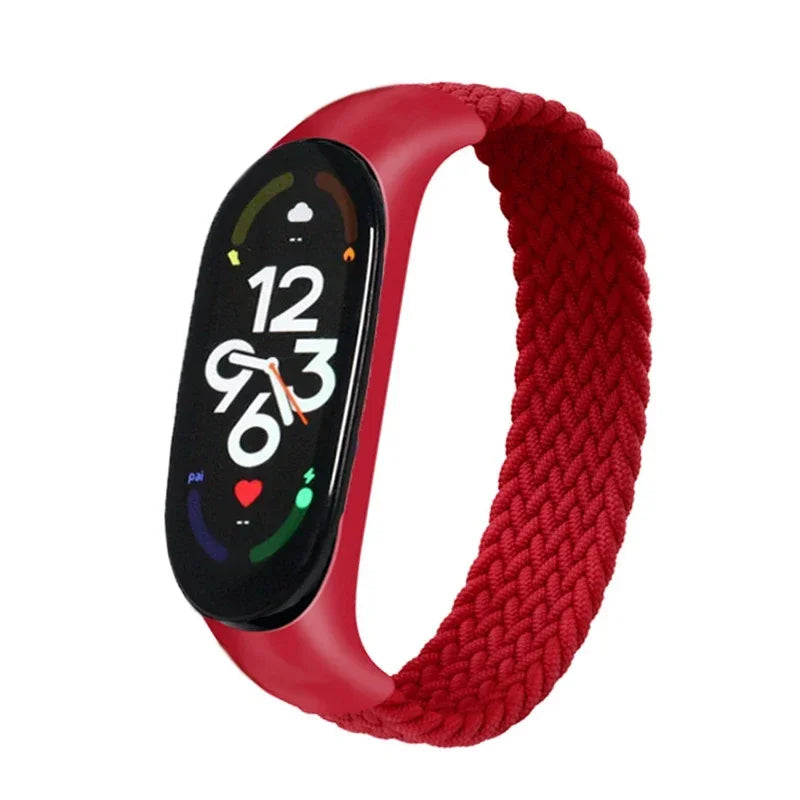 Braided Solo Loop for xiaomi Mi band 7 Watch Strap Nylon watchband NFC Bracelet smart Miband6 belt correa on Mi band 7 6 5 4 3