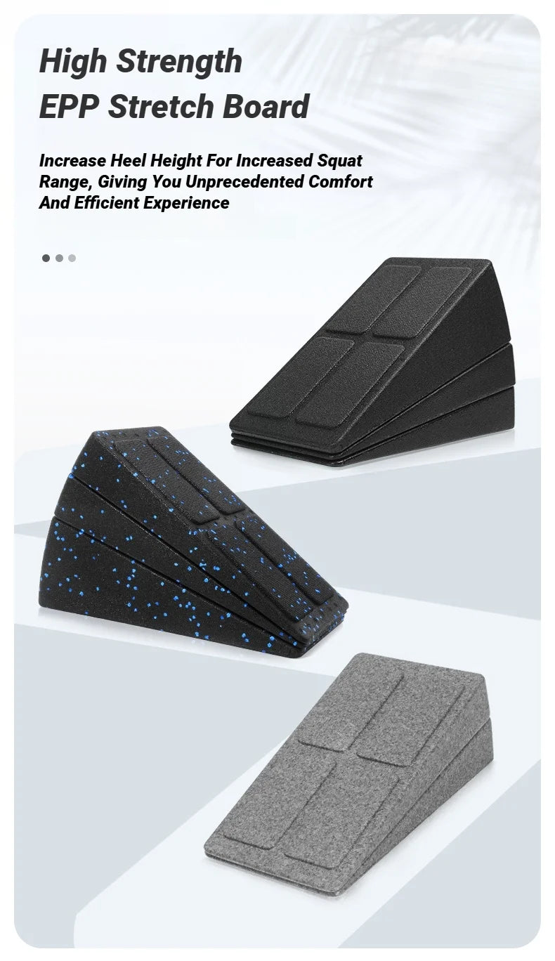 3-Piece Set Yoga Bricks Squat Wedge Blocks Block Ramp Deadlift Slant Board Adjustable Non-Slip Calf Foot Stretching Sports Gym