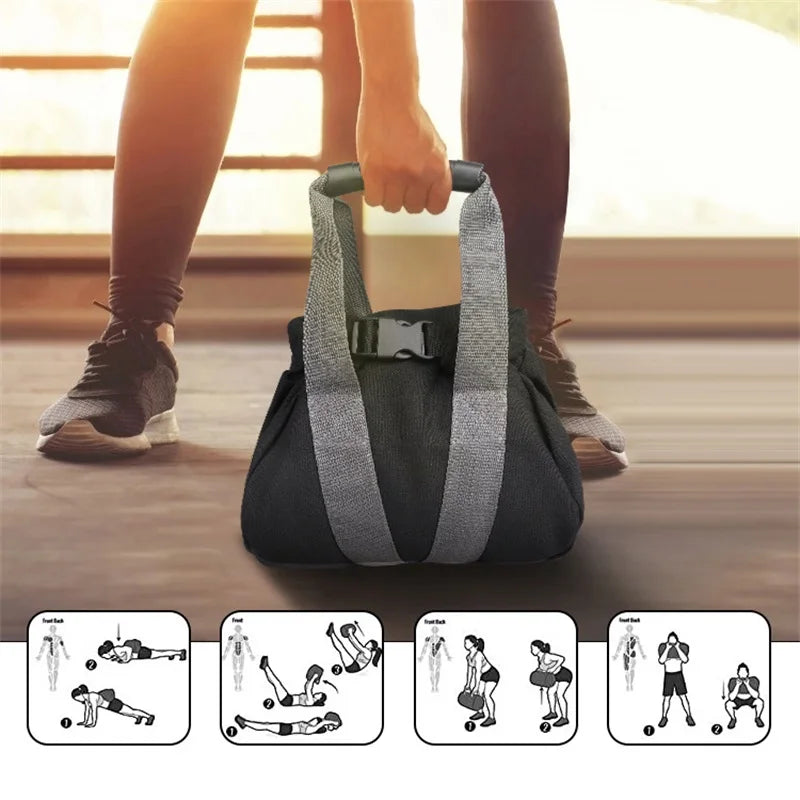 Kettlebell Weightlifting Training Sandbag Adjustable Soft Canvas Heavy Duty Fillable Sand Bag Dumbbell Home Fitness Equipment