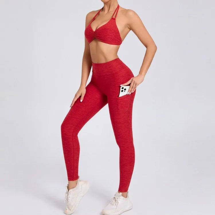 Sexy 2PCS Yoga Set Gym Suits with Shorts Crop Top Sports Bra Women Tracksuit Shorts 2 Pieces Running Clothing Fitness Clothing