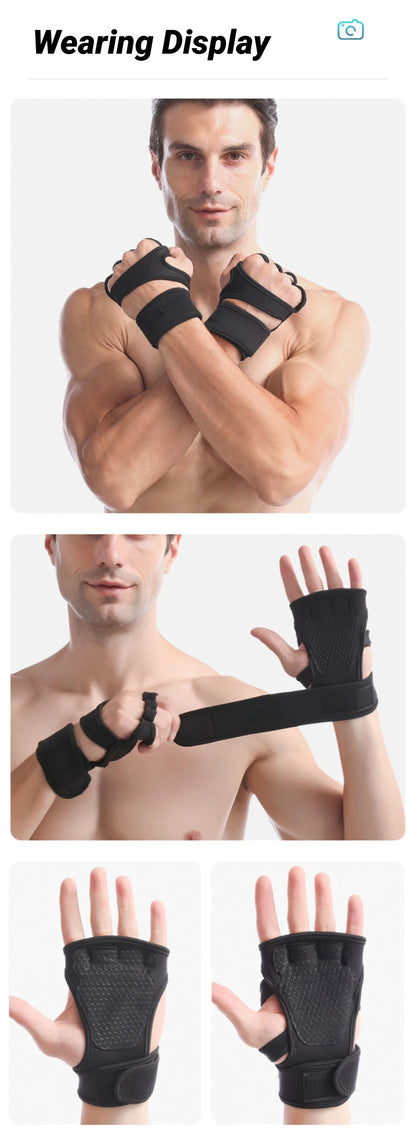 Half Finger Training Sport Gloves For Men Women Workout Fitness Body Building Weightlifting Gym Hand Wrist Protector Dumbbells