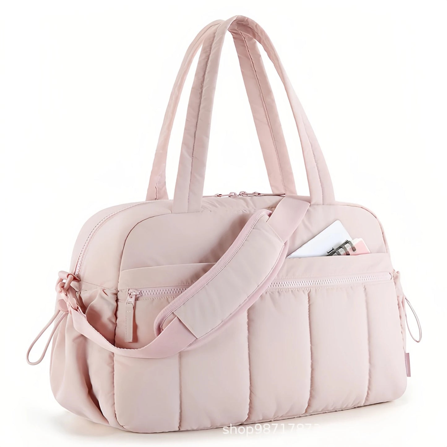 Expandable Travel Duffel Bag - Stylish oversized shoe compartment portable gym bag that folds lightweight duffle-tan