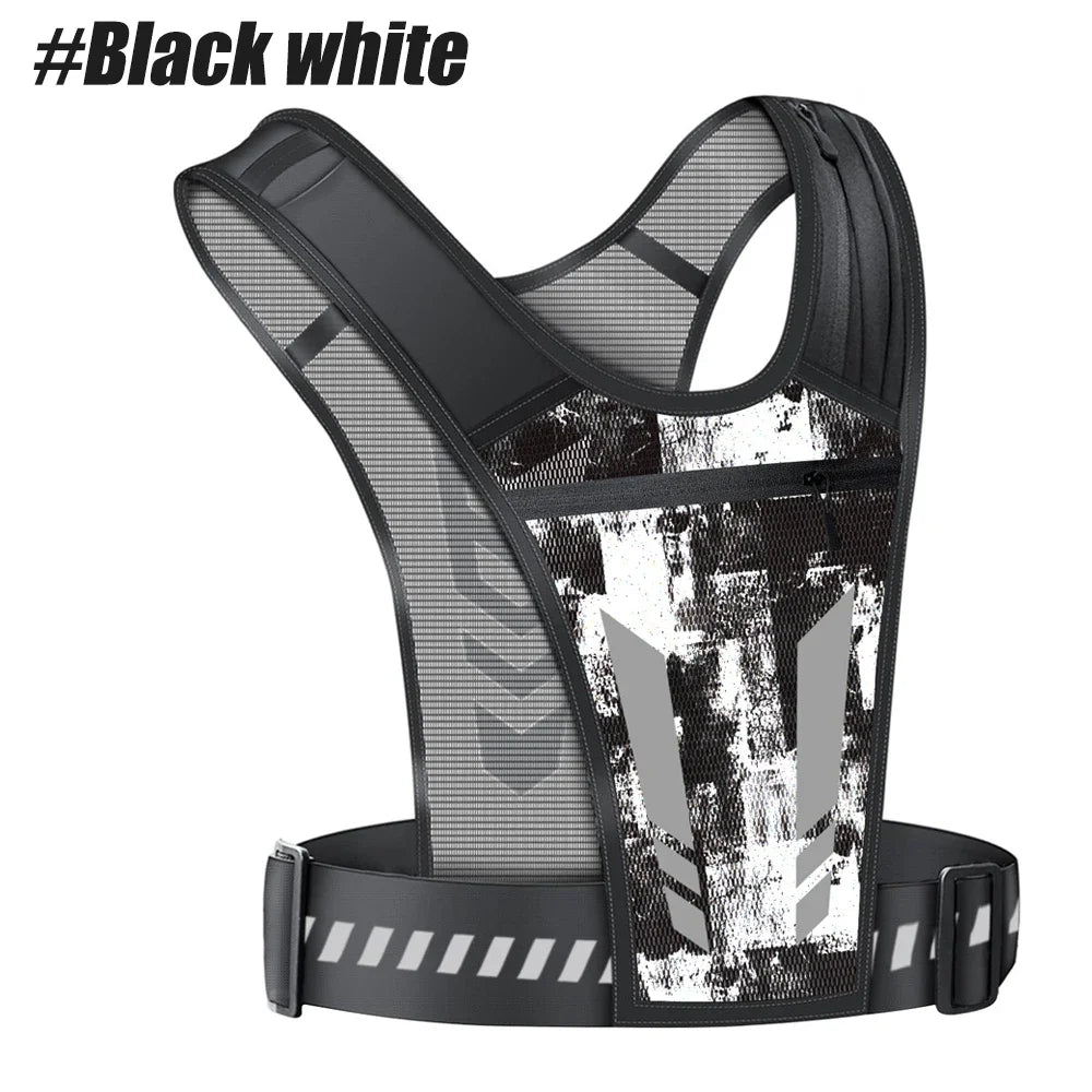 Reflective Running Phone Holder Vest for Men and Women, Jogging, Walking, Exercise,Gym, Workout, 1Pc Adjustable Strap Key Pocket
