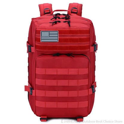 45L Tactical Backpack Outdoor Traveling Bag Fitness MOLLE Backpack School Pack GYM EDC Hiking Rucksack Witch Bottle Holder