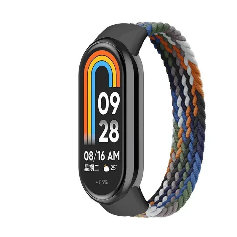 Nylon Braided Solo Loop for xiaomi Mi band 9 8 Strap Watchband NFC Watch Bracelet smart Miband belt correa on Mi band 7 6 5 4 8