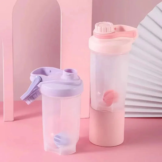1PC Korean Style Leakproof Portable Shaker Bottle for Protein Milkshake Mixing Sports Water Cup Gym Fitness Gear Accessories
