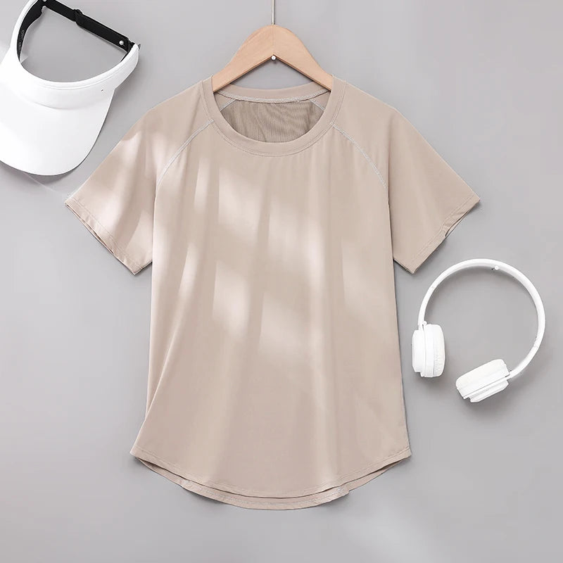 DRUR Yoga Tops Sportswear Woman Gym Shirts Breathable Quick Dry Short Sleeve Workout T Shirt Jogger Running T Shirt Yogawear New