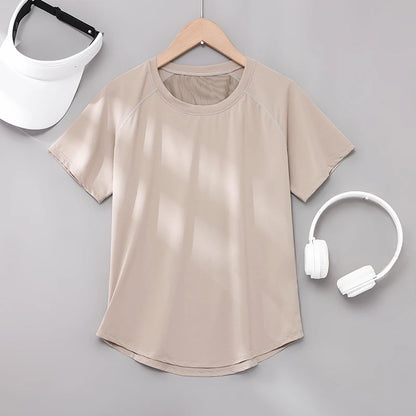 DRUR Yoga Tops Sportswear Woman Gym Shirts Breathable Quick Dry Short Sleeve Workout T Shirt Jogger Running T Shirt Yogawear New