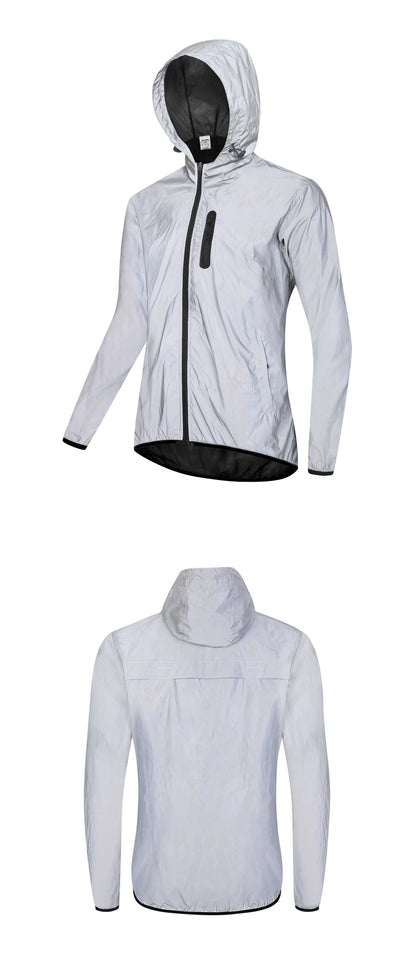 WOSAWE Autumn Winter Men Reflective Jacket Reflect Motorcycle Jacket Men /Women Waterproof Windbreaker Hoodies