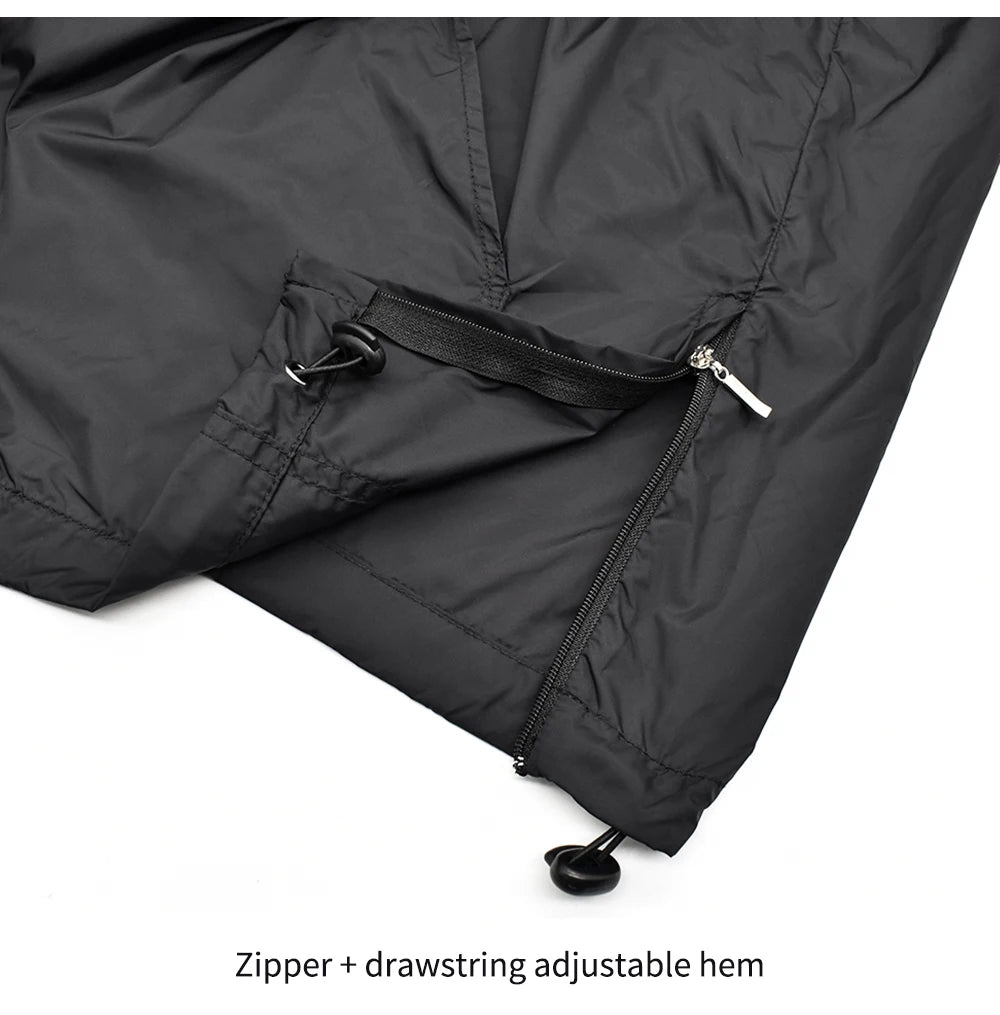 WOSAWE Cycling Windproof Jacket Lightweight Men Breathable Reflective Hooded Bike Jacket Half Zipper Outdoor Sport Windbreaker