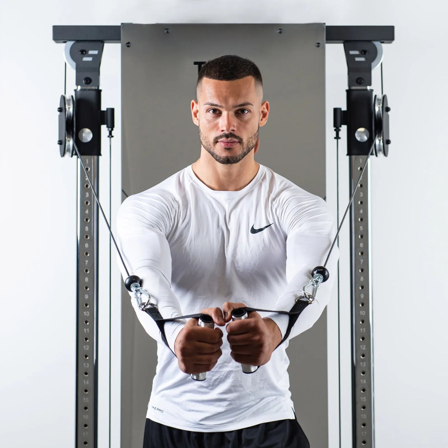 Fitness Equipment Multi Functional Smith Cable Machine Wall Functional Cross Over Trainer Half Squat Rack