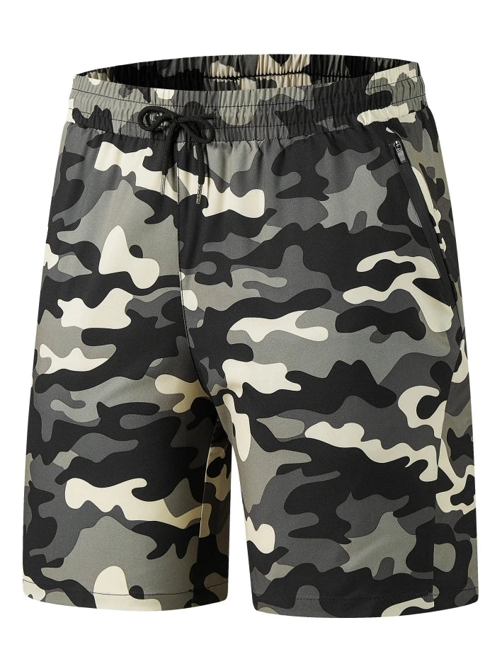 Men's Bottoms for Summer Gym Workout Running Cycling,Quick Drying Breathable Drawstring Waist Sports Shorts 2-0428