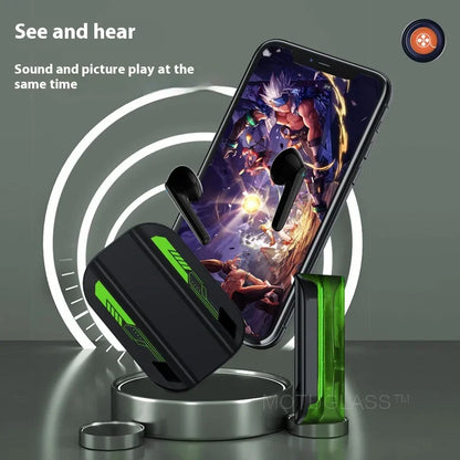 Magnetic Slide Wireless Bluetooth Earbuds Dual Track Long Battery Life Semi Transparent Sports Earphones for Running Gym Workout