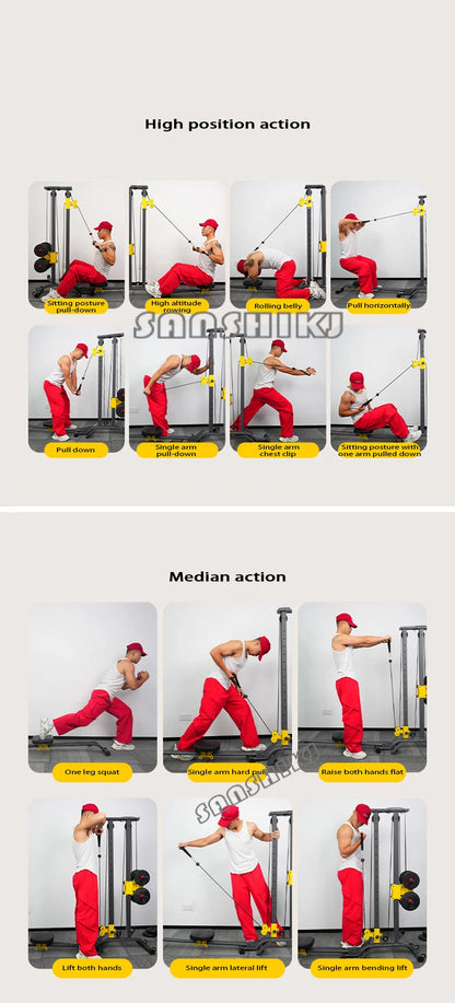 Rowing machine fitness equipment, exercise high pull stand dumbbell multifunctional integrated training device, smith machine