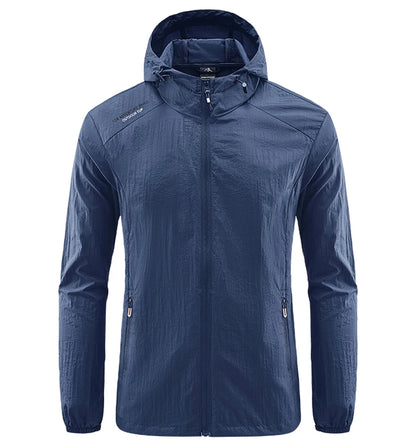 Summer Men Hiking Fishing Cycling Hooded Gym Sport Windbreaker Ultra Light Coat Men Outdoor Quick Dry Sun-Protective Thin Jacket