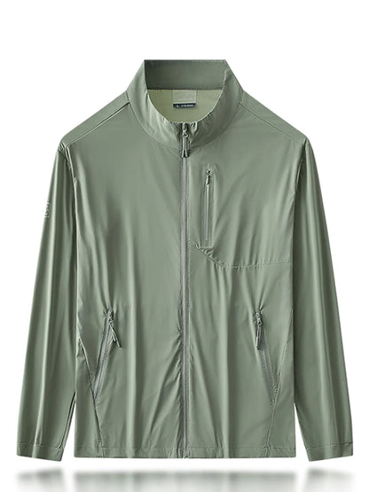 Summer UPF50+ Men's Jacket UV Protection Ice Silk Skin Coats Breathable Quick Dry Stretch Nylon Sunscreen Windbreaker Jackets