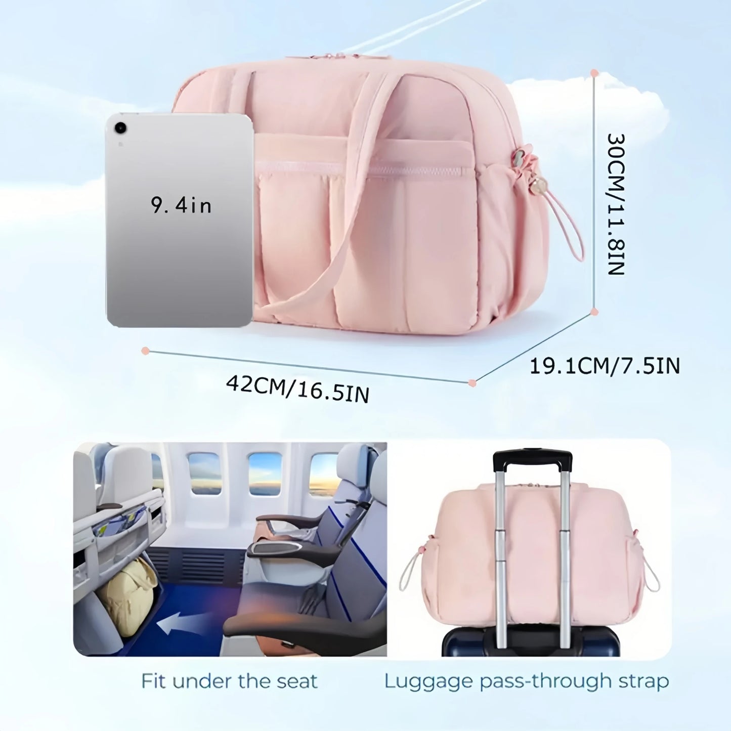Expandable Travel Duffel Bag - Stylish oversized shoe compartment portable gym bag that folds lightweight duffle-tan