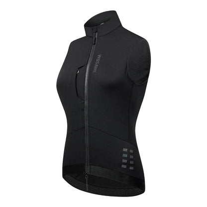 WOSAWE Thermal Winter Cycling Vest Windproof Bike Jacket Sleeveless Windbreaker Back Pockets for Men and Women