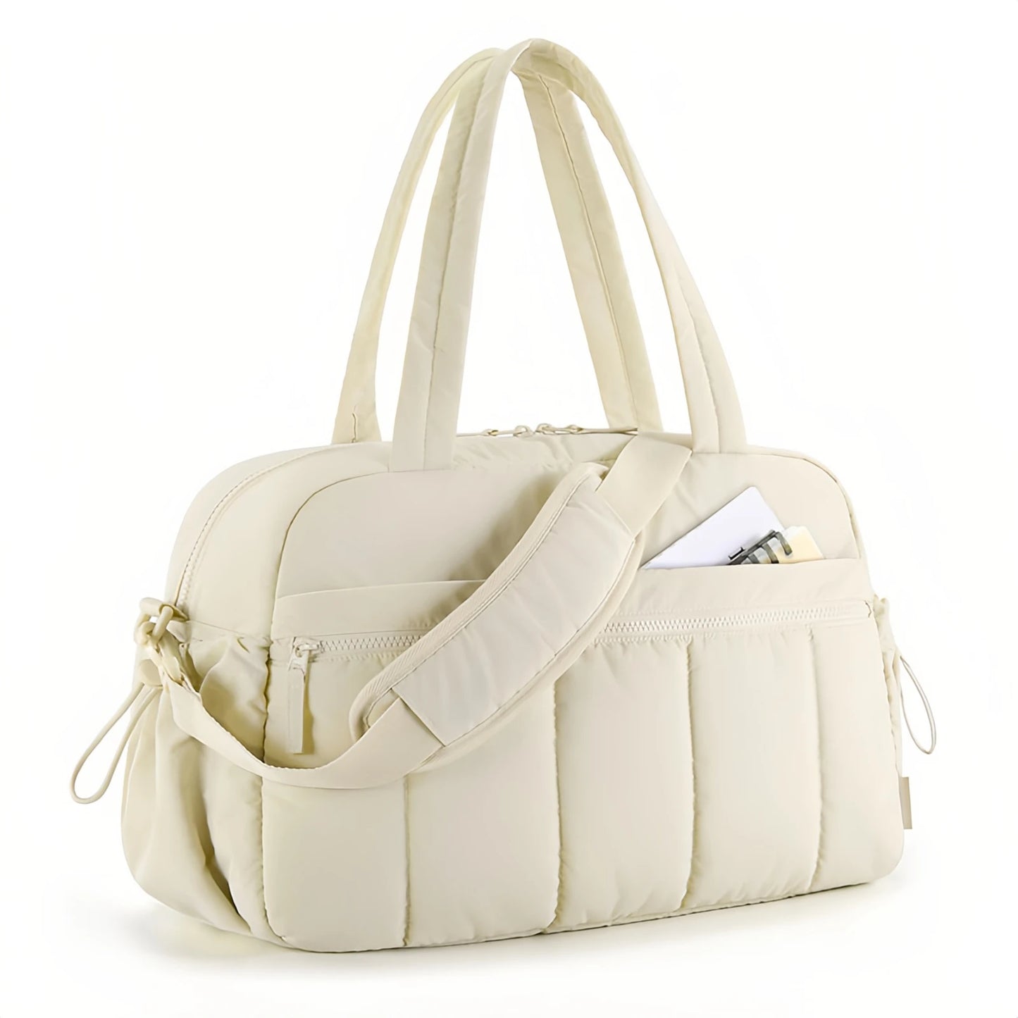 Expandable Travel Duffel Bag - Stylish oversized shoe compartment portable gym bag that folds lightweight duffle-tan