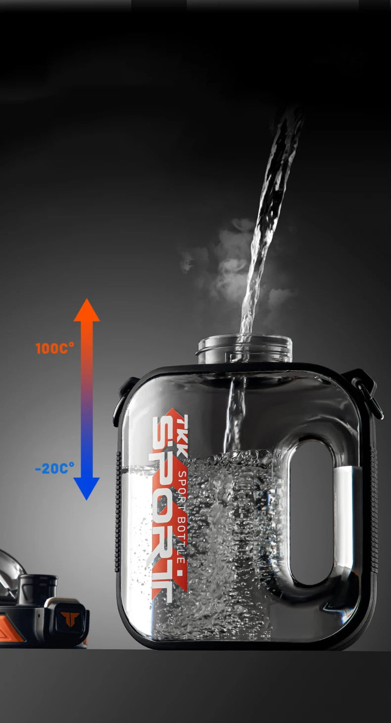 TKK 1/1.6/2L Sports Water Bottle TRITAN Large Capacity Creative Cup Heat Resistant Outdoor Adult Travel Kettle Gym Fitness Jugs