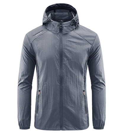 Summer Men Hiking Fishing Cycling Hooded Gym Sport Windbreaker Ultra Light Coat Men Outdoor Quick Dry Sun-Protective Thin Jacket