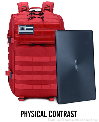 45L Tactical Backpack Outdoor Traveling Bag Fitness MOLLE Backpack School Pack GYM EDC Hiking Rucksack Witch Bottle Holder