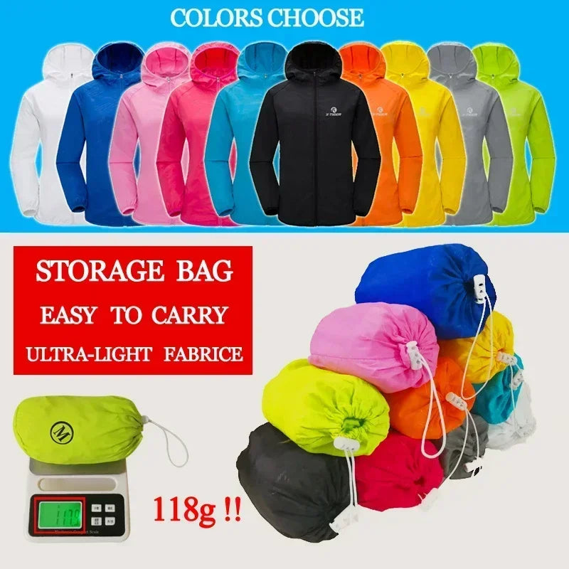 X-TIGER Skin Hiking Jacket Men Women Waterproof Quick Dry Camping Windbreaker Trekking Fishing Rain Coat Outdoor Anti UV Clothes
