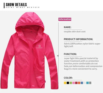 X-TIGER Skin Hiking Jacket Men Women Waterproof Quick Dry Camping Windbreaker Trekking Fishing Rain Coat Outdoor Anti UV Clothes