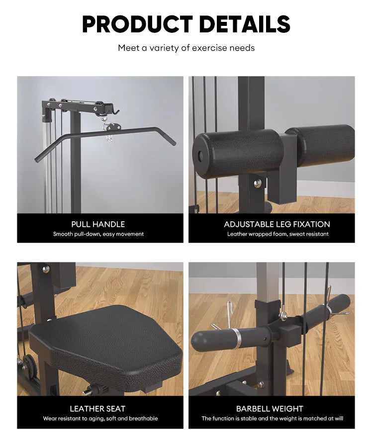 Multi Functional Smith Machine Cable Crossover Power Rack with Sit Gym Fitness Equipment