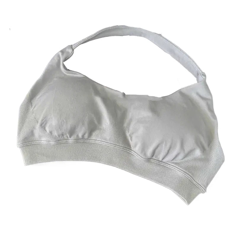 High Support Sports Bra Women Halter Seamless Yoga Bra Padded Backless Sports Bras Gym Crop Top Push Up Workout Yoga Tops Woman