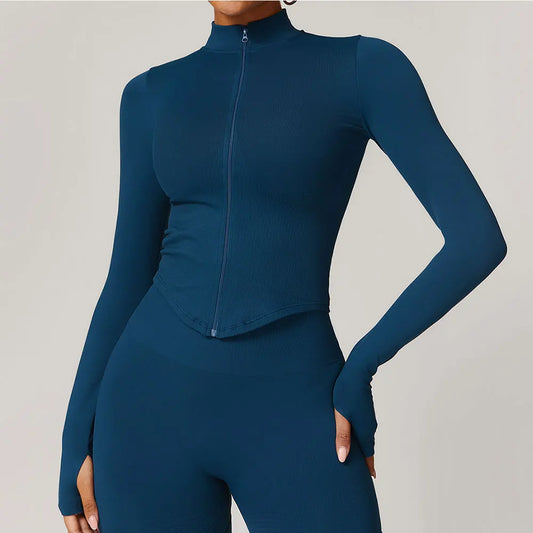 Quick-Dry Long-Sleeve Crop Top