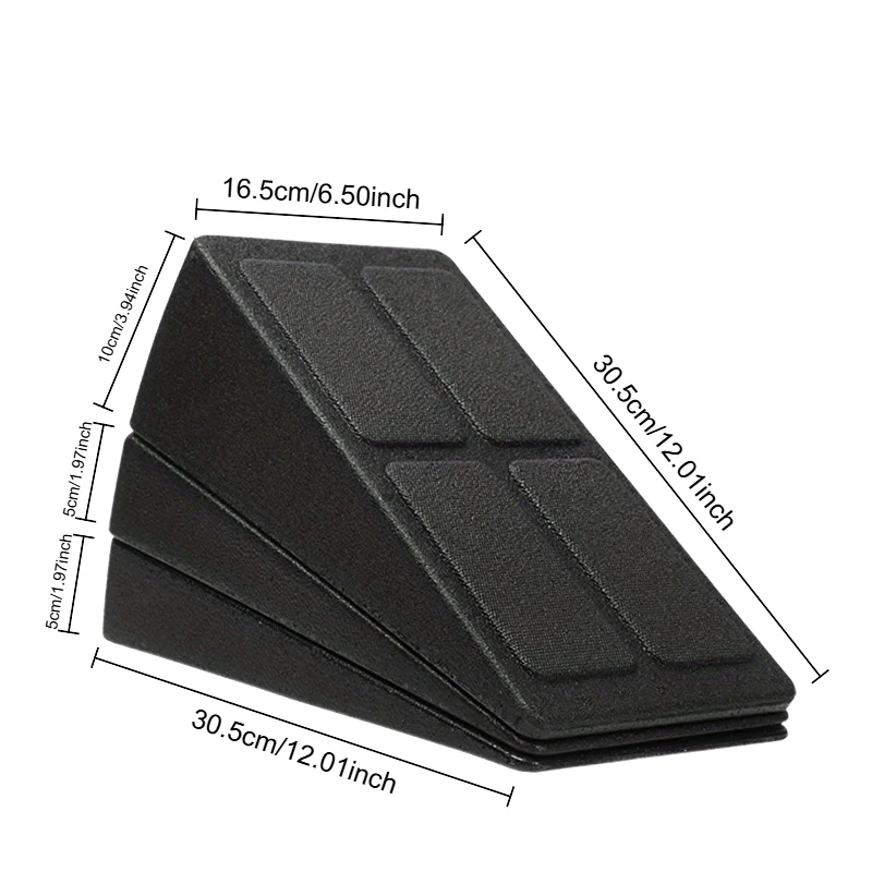 3-Piece Set Yoga Bricks Squat Wedge Blocks Block Ramp Deadlift Slant Board Adjustable Non-Slip Calf Foot Stretching Sports Gym