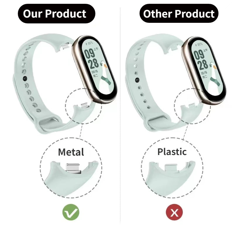 Soft Official Silicone Strap for Xiaomi Mi Band 10 Sports Smart Bracelet Wristband Mi Band 8 9 Replacement Band Accessories Belt