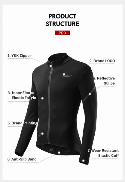RION Winter Man Cycling Jersey MTB Jerseys Road Bike Shirts  Bicycle Clothing Long Sleeve Motorcross T-Shirt Windbreaker Fleece