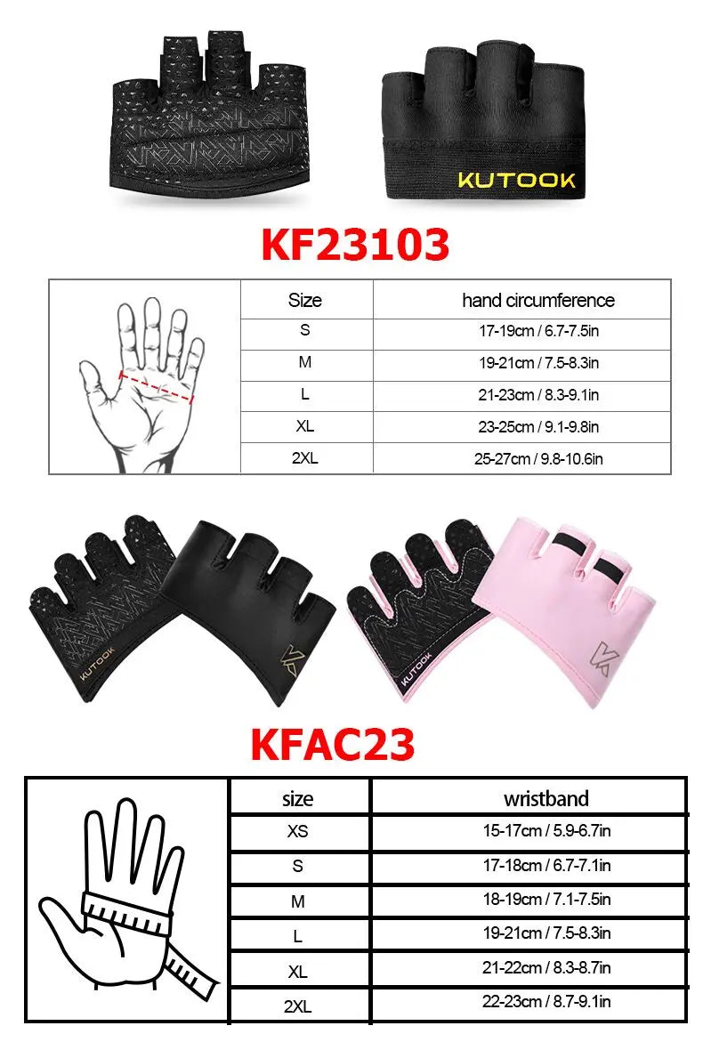 KUTOOK Men's And Women's Fitness Four Fingers Gloves Breathable Anti-slip Shock Absorption Yoga Dumbbell Cycling Sports Gloves
