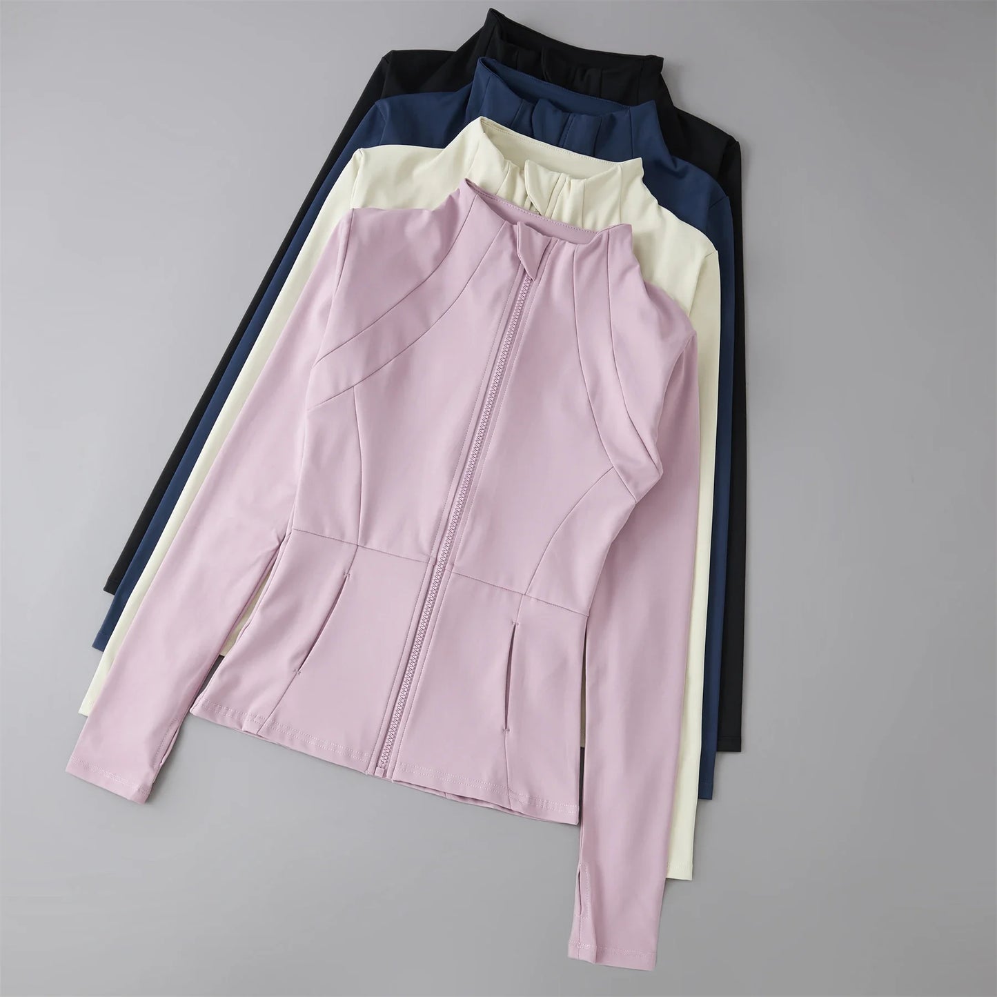 Yoga Tops Windbreaker Zipper Running Jackets Women Long Sleeve Running Sports Sweatshirts Ladies Workout Fitness Coat Activewear