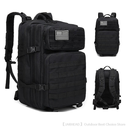 45L Tactical Backpack Outdoor Traveling Bag Fitness MOLLE Backpack School Pack GYM EDC Hiking Rucksack Witch Bottle Holder