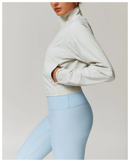 Women's Jacket Long Sleeved Outdoor Fitness Coat Yoga Crop Tops Gym Clothes Sports Tops Jacket Yoga Shirt Workout Sweatshirts