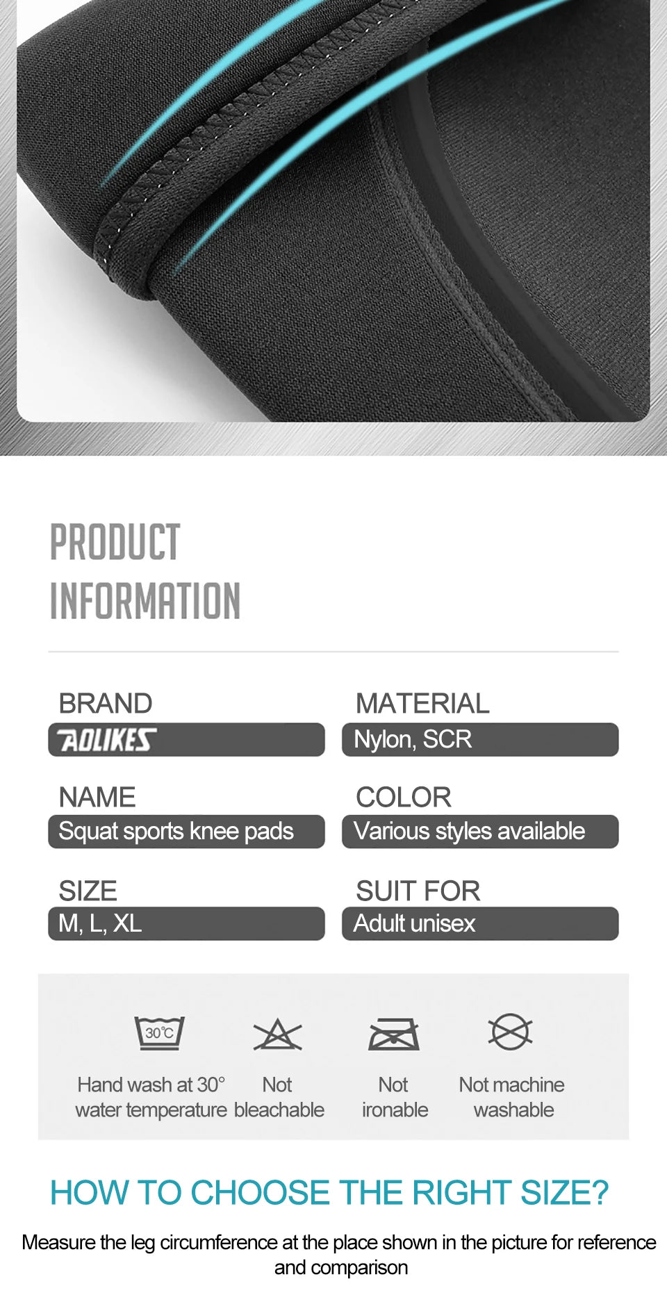 AOLIKES 1 Pair 7MM Knee Sleeves Support Injury Recovery - Neoprene Knee Brace Knee Support for Squats, Running & Gym Workout