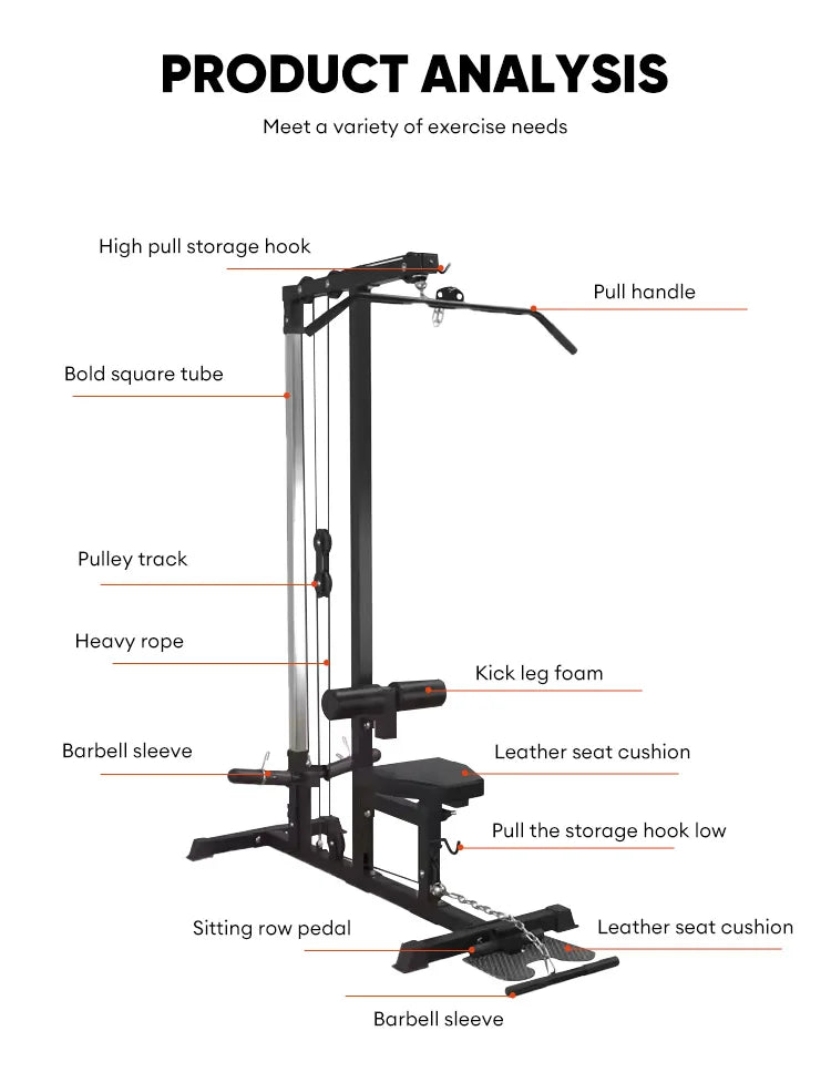 Multi Functional Smith Machine Cable Crossover Power Rack with Sit Gym Fitness Equipment