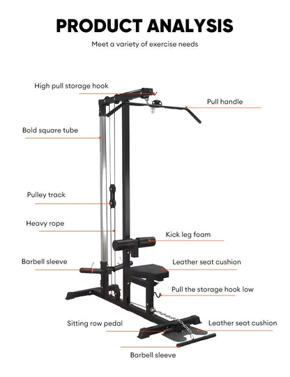 Multi Functional Smith Machine Cable Crossover Power Rack with Sit Gym Fitness Equipment