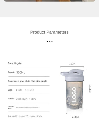 Classic Portable Milk Shake Protein Powder Mixing Cup Fitness Drinking Bottle For Gym Shake Bottles LeakProof Sport Water Bottle