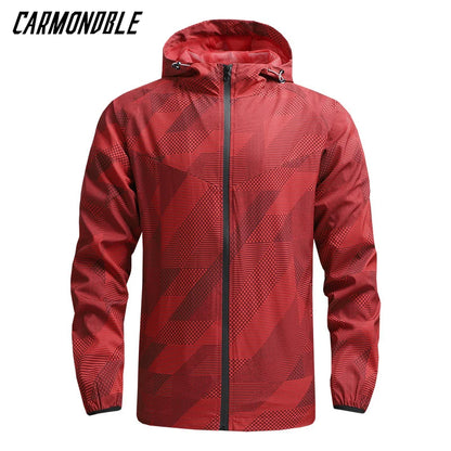 New Summer Men Hooded Jackets Anti-UV Hooded Trekking Jogging Long Sleeve Windbreaker Wear-resistant Mountain Coat Jacket Hombre