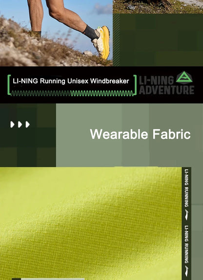Li-Ning Men Women Professional Running Hooded Jacket Water Resistant Outdoor Mountain Wear LiNing Trail Run Windbreaker ACFV027
