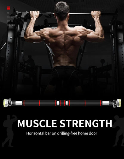 Door Frame Pull Up Bar Indoor Fitness Chin Up Horizontal Bar Home Gym Wall Push Up Training Bar Hang Workout Equipment 65cm-90cm