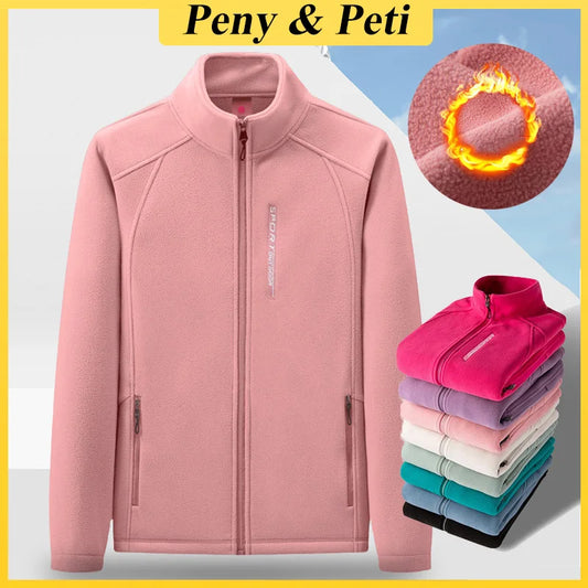 Women Winter Sports Running Jackets Warm Fleece Hiking Thermal Coat Climbing Camping Windbreaker Running Coats Winter Clothes