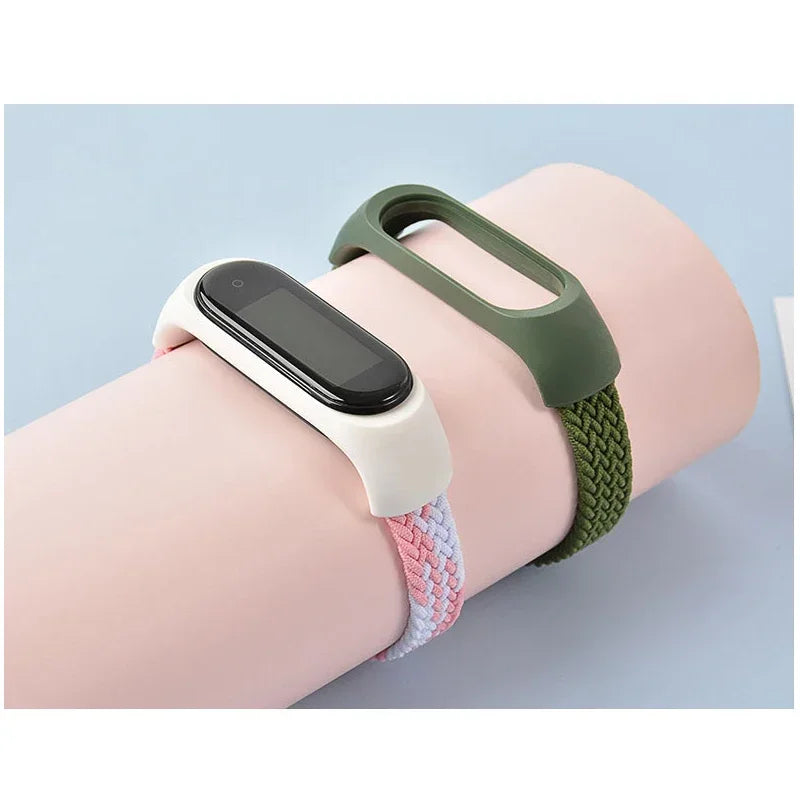 Braided Solo Loop for xiaomi Mi band 7 Watch Strap Nylon watchband NFC Bracelet smart Miband6 belt correa on Mi band 7 6 5 4 3
