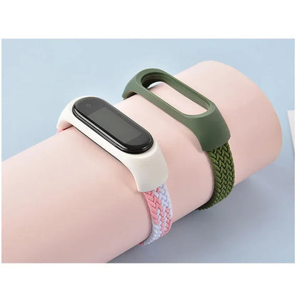 Braided Solo Loop for xiaomi Mi band 7 Watch Strap Nylon watchband NFC Bracelet smart Miband6 belt correa on Mi band 7 6 5 4 3